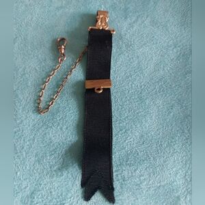 Black Grosgrain Ribbon Pocket Watch Fob 9" Long